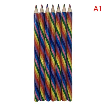 4pcs 4 Color Concentric Rainbow Pencil Crayons Same Core Colored
