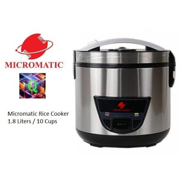 Micromatic Stainless Rice Cooker 1.8 Liters/10 Cups MJRC7028; 1