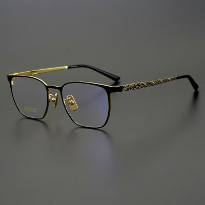 ไทเทเนียมบริสุทธิ์ที่มีคุณภาพสูงสุดแว่นตาเฟรมทองคลาสสิกผู้ชายธุรกิจแว่นตา R สแควร์เบาผู้หญิงแว่นตา