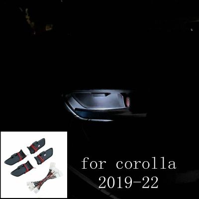 4Pcs LED Door Bowl Light Lamp Rear Handle Decoration Atmosphere Interior Lights For Toyota Corolla altis 2019-2022 Accessories