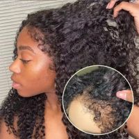 Curly Baby Hair Wig 4C Edges Natural Hairline Lace Front Wigs Kinky Curly Human Hair Glueless Pre Plucked 13x4 Lace Frontal Wig [ Hot sell ] ea1voy