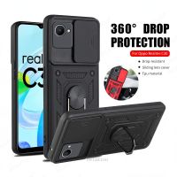 กล้องเลื่อนเคสอุปกรณ์ป้องกันเลนส์สำหรับ Realme C30 C35 RealmeC30 RealmeC35 2022เคสโทรศัพท์เกราะกันกระแทกกันชนตัวยึดแหวนเคสประกบหลังแบบแข็งตัวยึดด้านหลังเคส