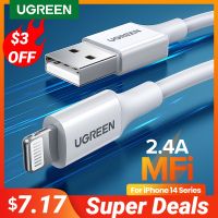 ขายดี YJ99529 - /☋Eugreen MFi USB เป็นสายสำหรับ iPhone ไลท์นิ่ง14 13 12 Pro Max 2.4A ชาร์จเร็วไอแพดข้อมูลโทรศัพท์