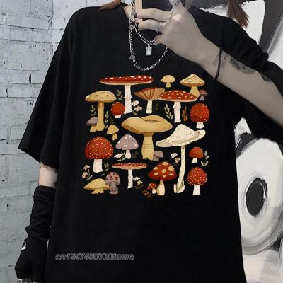 Harajuku Colorful Mushroom Kitten Print O-Neck T-Shirt Casual Streetwear 2022 Casual T-Shirt Men/Women And Mens Casual Tops