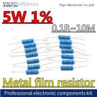 【hot】♘™✺ 10pcs/lot 5W 1 Metal film resistor 0.1R 10M 0.47R 100R 220R 330R 1R 2R 1K 1.5K 2.2K 3.3K 3.9K 4.7K 10K 22K 47K 100K 470K 1M ohm