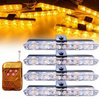 Car Grille Light 6LED Wireless Remote Flashing Warning Lights Fire Truck Motorcycle Police Emergency Strobe Lamp SUV Trailer Safety Cones Tape