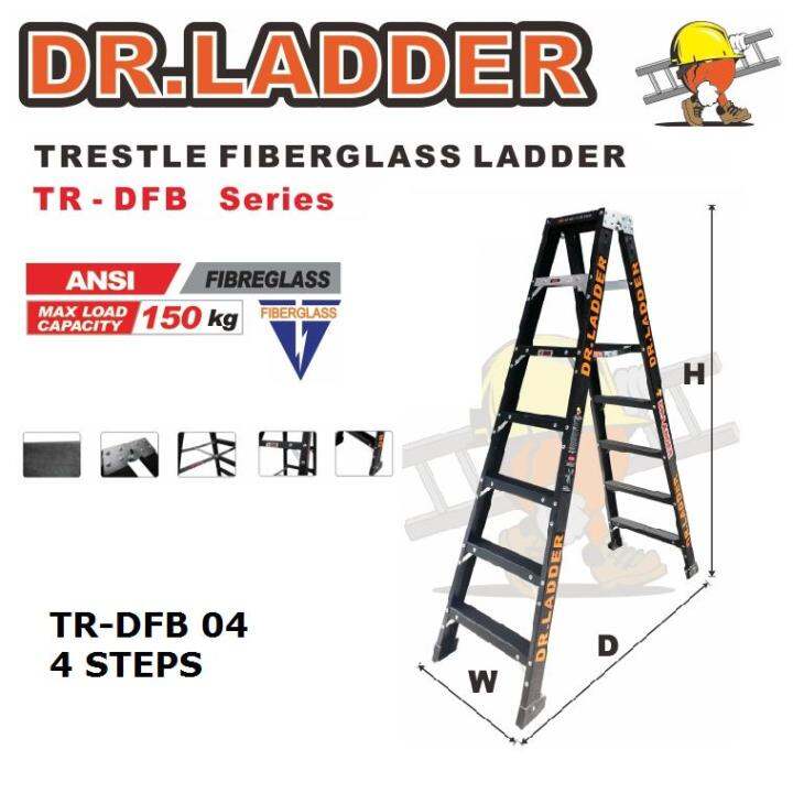 TRDFB04 DR LADDER TRESTLE FIBREGLASS LADDER 150KGS Lazada