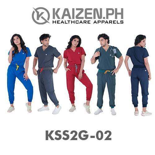 KAIZEN.PH 2Nd Gen Scrub Suit Kss2G02 Invisible Pocket Top Cargo Jogger