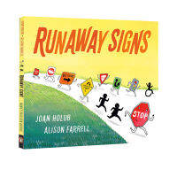 Runaway signs escape road signs traffic rules signs hardcover picture book interesting picture story book parent-child reading childrens picture book