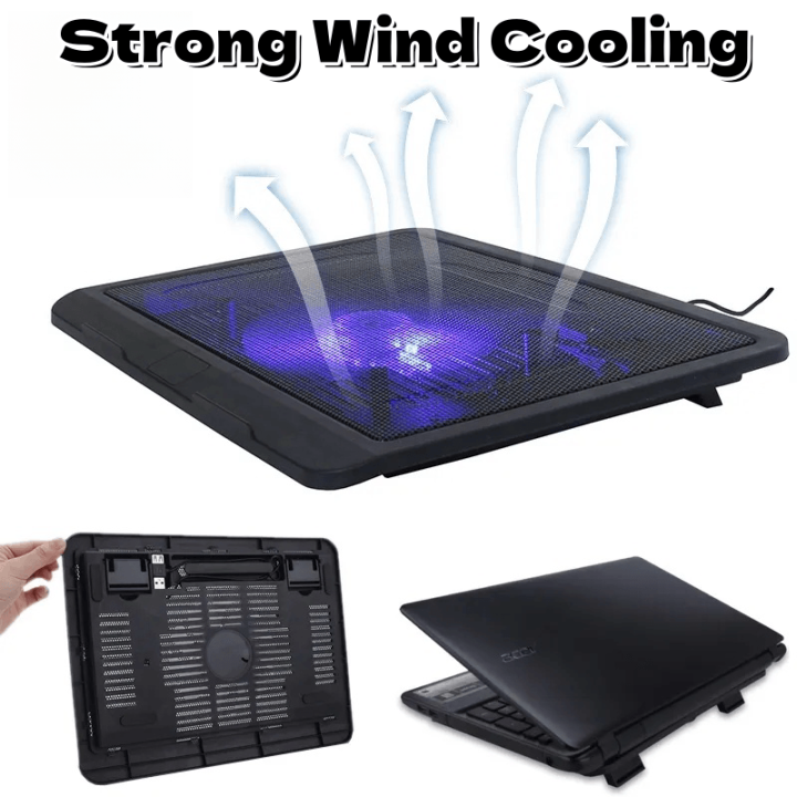 Sovawin N19 Black Slim Base Support Fan for Laptop Cooler Notebook USB