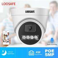 LOOSAFE 5-Megapixel IP PoE กล้องรักษาความปลอดภัยในร่ม H.265X  Compatiable Network Dome Surveillance CCTV กล้องไมโครโฟนในตัว,การบันทึกเสียง,Power Over Ethernet สำหรับ POE NVRs