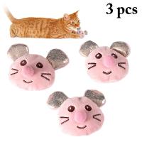 3pcs/set Creative Cat Toys Built-In Catnip Mouse Head Shape Cat Interactive Toy Cat Chew Toy Pet Supplies Cat Favors Toys