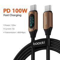 Toocki 6A USB C สาย PD 100W จอแสดงผลดิจิตอล Type C ชาร์จเร็วสายไฟสำหรับ Huawei ข้อมูล Samsung Xiaomi POCO F3 Realme Oneplus สายแปลง