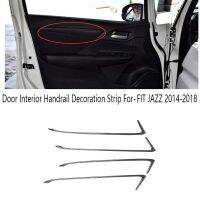 4PCS Car Door Interior Handrail Decoration Strip Frame Cover Trim for-Honda FIT JAZZ 2014-2018