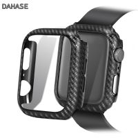 Frame Carbon Fiber Watch Cover For Apple Watch 44mm 40mm 42mm 38mm Case Series 6 5 4 3 2 1 Protective Protect Shell Bumper