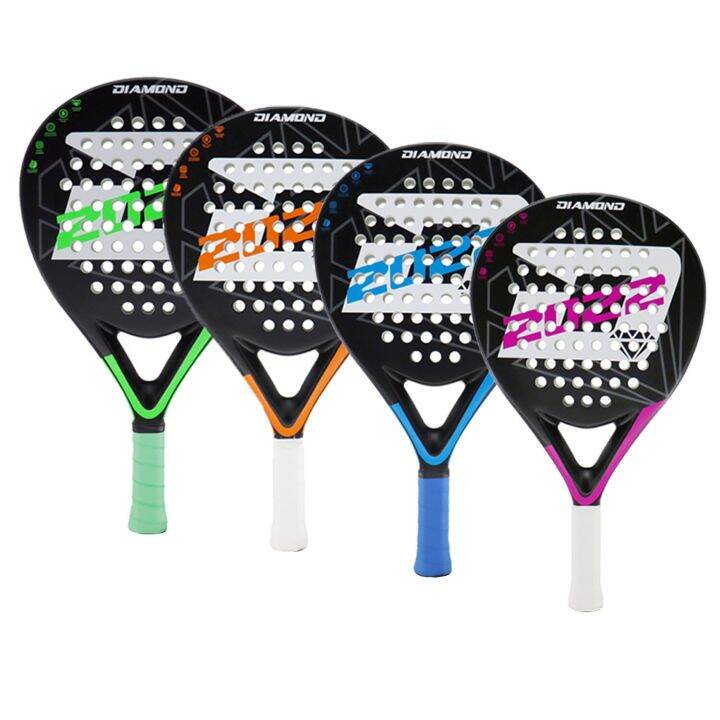 Padel Tennis Racket 100% Full Carbon Fiber Surface With EVA SOFT Memory ...