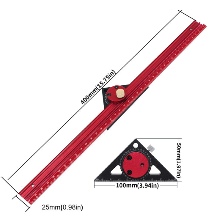 ไม้บรรทัดอลูมิเนียมรูปตัวทีความแม่นยำสูงสำหรับงานช่างไม้ไม้บรรทัดสำหรับงานไม้บรรทัดงานไม้รูทรงสี่เหลี่ยมเครื่องวัดทำเครื่องหมาย