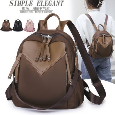 Foreign trade fashion female 2022 new tide web celebrity backpack nylon fabric bag contracted brim backpack