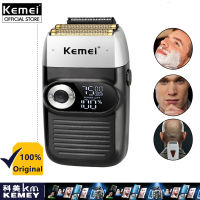 Kemei 2026 2 In 1เครื่องโกนหนวดไฟฟ้าจอแสดงผลแอลอีดีแบบพกพาไร้สายผู้ชายลูกสูบมีดโกนหนวด0มม.ผม Trimmer