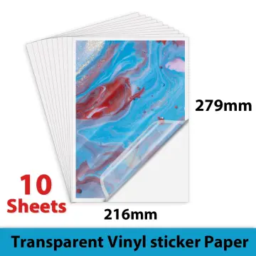 10 Sheets Transparent Sticker Paper A4 Printable Vinyl Sticker Clear Label  Paper for Inkjet Printer Self Adhesive A4 Paper Sheet