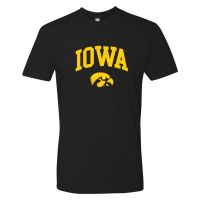 เสื้อยืดโอเวอร์ไซส์เสื้อยืดลําลอง แขนสั้น พิมพ์ลายโลโก้ Iowa Hawkeyes Arch แฟชั่นฤดูร้อน สไตล์ฮาราจูกุ สําหรับผู้ชายS-4X  DPQ9