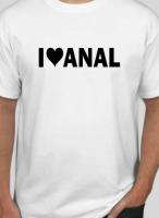 Unique Cotton Tee Shirt Top I love anal ❤ funny t shirt Mens Athletic T-Shirts Quick Dry Short Sleeve Crew Neck Running Workout Gym T-Shirt