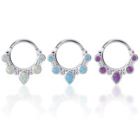 PiercingRoomByJay,  Teardrop CZ Clicker Hoop  ห่วงเพชรหยดนำ้ เงินแท้