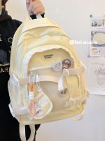 ☾❈ Japanese Sweet and Cool Girls School Bag Female Korean Version High School Students Junior High School Students Large Capacity Contrasting Color Backpack Travel Backpack