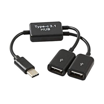 【Hot deal】 HUB Y Cable Splitter Usb/c ถึง2 OTG Dual Port Micro-USB Type-C Converter Adapter สำหรับ Android Keyboard