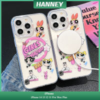 HANNEY สำหรับ iPhone 15 14 13 12 11 Pro Max Plus เคสโทรศัพท์สาวน่ารักน่ารักลายตัวละครฟิล์มลายการ์ตูนซิลิโคนนิ่มกันกระแทกชาร์จไร้สายใสฝาหลังโปร่งใส CPH-01