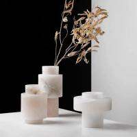 【LZ】☋♙✉  Modern Scandinavian Onyx Branco Vaso De Mármore Natural Luxo Nordic Flower Vase Decoração Casa