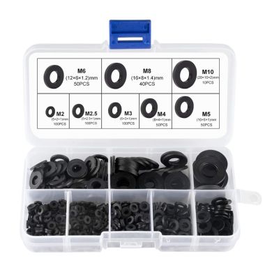 500 Pcs Plastic Washers Rubber Flat Washers Nylon Washers Corrosion-Free Washers for Industrial Fixings