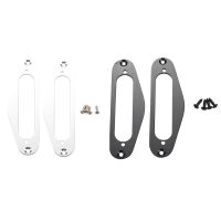 4 Pcs Guitar Pickup Frame Mounting Ring Single Coil Metal Flat Humbucker Pickup Ring (Black&amp;Silver)