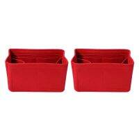 Home Storage Bag Felt Insert Bag Makeup Organizer Inner Purse Portable Cosmetic Bags Storage Red Storage