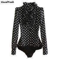 【HOT】♘ New Hot Fashion Korea Dots Womens Blouse Shirt Collar S M L SY0185