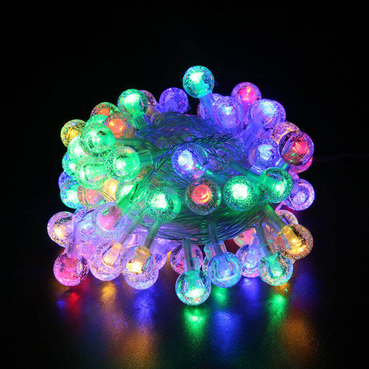 AC220v LED Cystal String Lights 5M 10M 20M EU Plug Indoor Outdoor ...