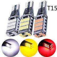 BHKASDI หลอดไฟ Lampu Belakang แอลอีดีถอยรถไร้ข้อผิดพลาด W16W T15 2ชิ้น/เซ็ต45 SMD 4014