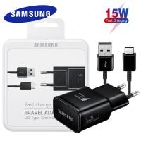 อะแดปเตอร์แปลงไฟ Samsung Galaxy 15W ที่ชาร์จความเร็วสูง USB สายชาร์จเร็วชนิด C สำหรับ Galaxy S10 S8 S9 Plus S21 S20 Note 10 Plus