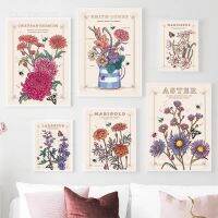 Vintage ดอกไม้ Nordic โปสเตอร์-Rose, Daisy และดอกไม้ตลาด Leaf Butterfly Art-ภาพวาดผ้าใบภาพผนังสำหรับตกแต่งห้องนั่งเล่น