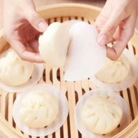 MUJI Non-stick wrapping bottom paper steamer paper silicone oil steamer paper steamed bun bun bread mounting flower pad paper round high temperature resistant