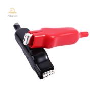 ABELEN แบตเตอรี่ชาร์จ USB สีแดงสีดำปลายคู่สำหรับชาร์จไฟจัมเปอร์ไฟฟ้าแบตเตอรี่คลิปหนีบผมปากจระเข้คลิปจระเข้ลวดคลิปหนีบผมสปริงที่หนีบทดสอบ