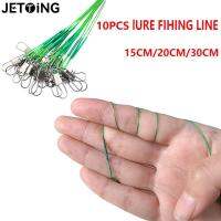 10pcs Anti Bite Steel Fishing Line 15cm-30cm Steel Wire Leader With Swivel Fishing Accessory Fishing Wire Olta Leadcore Leash