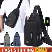 Multifunction Crossbody Chest Bag Men Bussiness USB Charging Port Messengers Pack Waterproof Sling Shoulder Bags Male Phone Bag