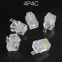 20ชิ้น4pin Rj10สายโทรศัพท์ปลาย4p4c อะแดปเตอร์เชื่อมต่อ