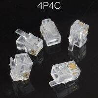 20ชิ้น4Pin RJ10สายโทรศัพท์ปลาย4P4C อะแดปเตอร์เชื่อมต่อ