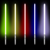 Lightsaber โลหะจับ RGB คอสเพลย์สองขอบดาบเลเซอร์7สีเปลี่ยน LED Switchable แสงเสียงดาบสำหรับเด็กผู้ชายของเล่นของขวัญ