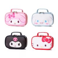 กระเป๋าเครื่องสําอาง มีซิป ลาย Hello Kitty พร้อมหวีติดกิ๊บติดผม Kuromi My Melody Cinnamoroll