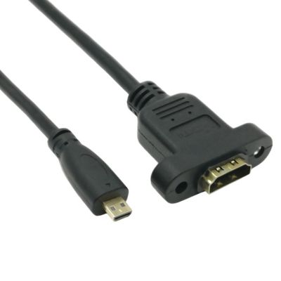 【LZ】 30cm Micro HDMI-Compatible Male to Mini HDMI-Compatible Female Extension Connector Screw Lock Panel Mount HD AV Camera Cable