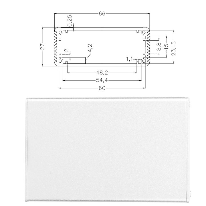 กล่องอลูมิเนียมแบบบูรณาการสำหรับโครงการกล่องเชื่อมต่อโครงการสำหรับ27x66x100mm-แผงวงจร-gprs