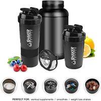 【jw】◇  Protein Shaker Cup with Storage 500ml Mixer Gym Sport Bottles Wire Whisk Drinkware